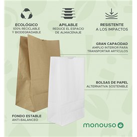 Papiertüten ohne Henkel Kraft braun 70g/m² 20+16x40cm (500 Stück)