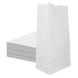 Papiertüten ohne Henkel Kraft-weiss 60g/m² 18+11x34cm (25 Stück)