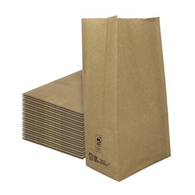 Papiertüten ohne Henkel Kraft 50g/m² 15+9x28cm (25 Stück)