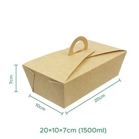 SnackBox Amerikanische "Doggy Bag" Kraft 20x10x7cm (140 Stück)