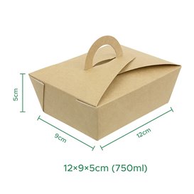 SnackBox Amerikanische "Doggy Bag" Kraft 12x9x5cm (350 Stück)
