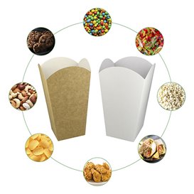 Große Popcorn Box weiß 150gr 8,7x13x20,3cm (250 Stück)