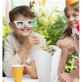 Große Popcorn Box weiß 150gr 8,7x13x20,3cm (250 Stück)