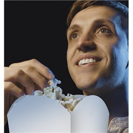 Große Popcorn Box weiß 150gr 8,78x13x20,3cm (25 Stück)