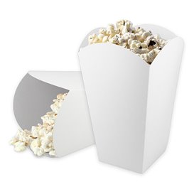 Große Popcorn Box weiß 150gr 8,7x13x20,3cm (250 Stück)