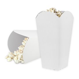 Kleine Popcorn Box weiß 45gr 6,5x8,5x15cm (700 Stück)