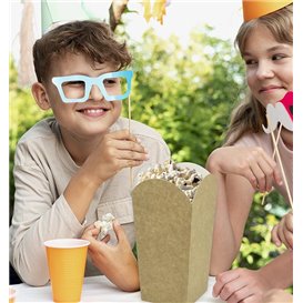 Kleine Popcorn Box Kraft 45g 6,5x8,5x15cm (25 Stück)