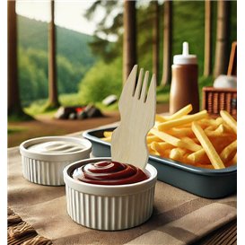 Göffel aus Bambus 9cm in einer Schachtel (20 Stück)