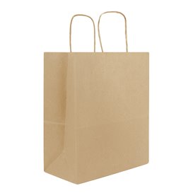 Kraftpapiersäcke mit Flachem Griff 80g/m² 22+10x28cm (50 Stück)