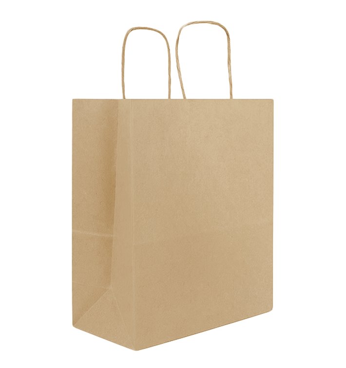 Kraftpapiersäcke mit Flachem Griff 80g/m² 22+10x28cm (50 Stück) Kraftpapiersäcke mit Flachem Griff 80g/m² 22+10x28cm (50 Stück)