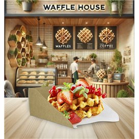 Pappschale Braun für Waffeln 16x10cm (100 Stück)
