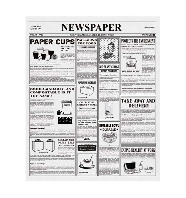 Fettdichtes Einwickelpapier Times 20x24,5cm (1.000 Stück) Fettdichtes Einwickelpapier Times 20x24,5cm (1.000 Stück)
