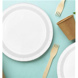 Pappteller Rund Anti-Fett Weiß Ø18cm 220g/m² (50 Stück)