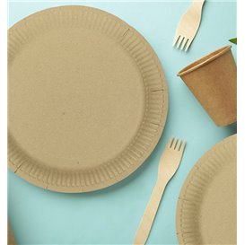 Pappteller Rund “Radial” Kraft Ø23cm 200gr/m² (50 Stück)