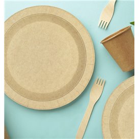Pappteller Rund Anti-Fett Kraft Ø18cm 195g/m² (50 Stück)
