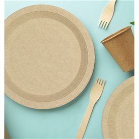 Pappteller Rund Anti-Fett Kraft Ø22cm 195g/m² (50 Stück)