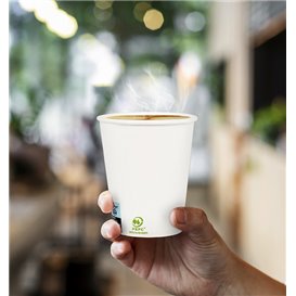 Kaffeebecher to go Karton weiß 6Oz/180ml Ø7,0cm (100 Stück)