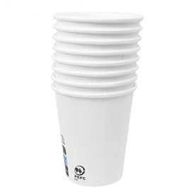 Bio Kaffeebecher To Go weiß 9Oz/280ml Ø8,0cm (50 Stück)