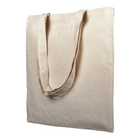 Baumwolltasche mit Langen Griffen Beige 38x42cm (25 Stück)