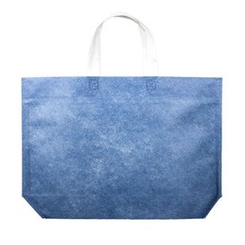 Vliesstofftasche mit Sechseckiger Sockel Blau 44+10x30cm (25 Stück)
