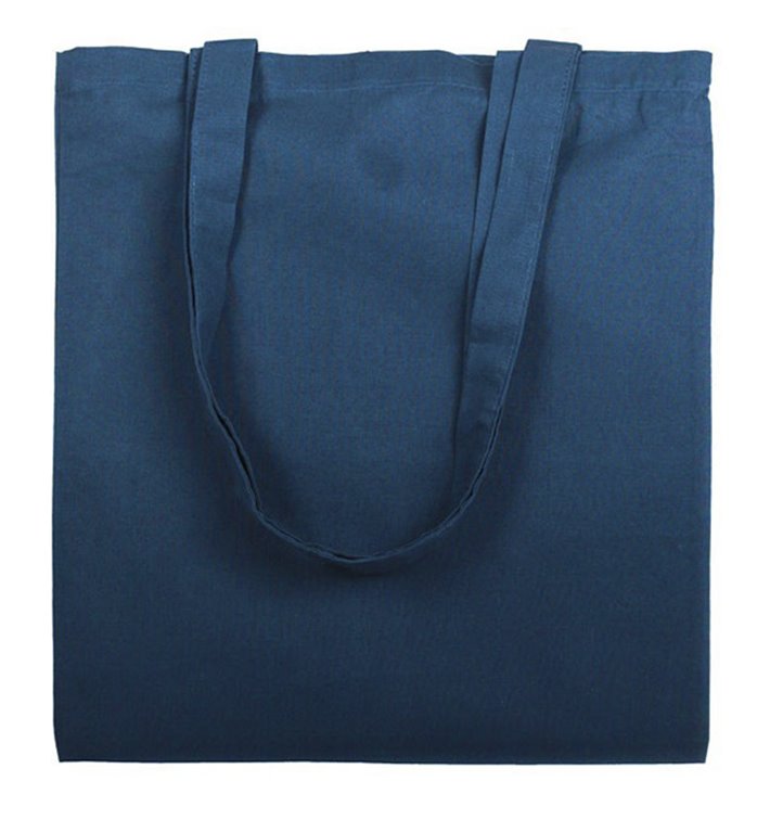 Baumwolltasche mit Langen Griffen Marineblau 38x42cm (25 Stück) Baumwolltasche mit Langen Griffen Marineblau 38x42cm (25 Stück)