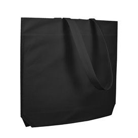 Vliesstofftasche Langen Griffen Schwarz 48+10x35cm (25 Stück)