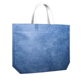 Vliesstofftasche mit Sechseckiger Sockel Blau 44+10x30cm (25 Stück)
