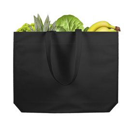 Vliesstofftasche Langen Griffen Schwarz 48+10x35cm (25 Stück)