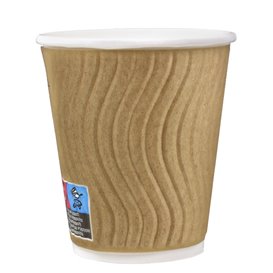 Biologischer Kaffeebecher aus Wellpappe 9Oz/270ml Ø8cm (1050 Stück)