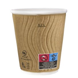 Biologischer Kaffeebecher aus Wellpappe 9Oz/270ml Ø8cm (1050 Stück)