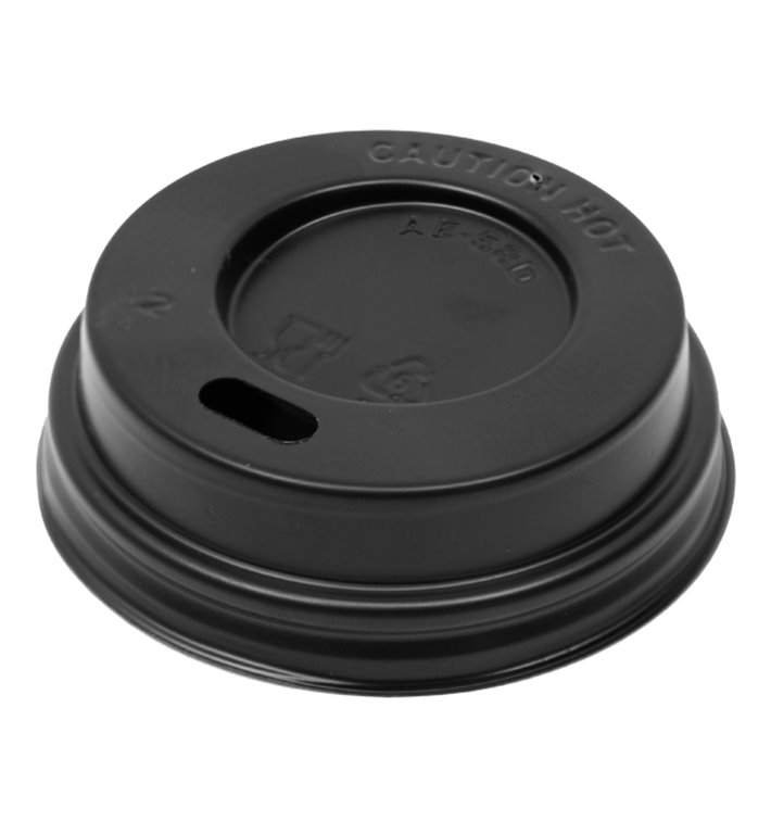 Reisedeckel mit PS-Loch für 3Oz Schwarzer Pappbecher Ø5,8cm (100 Stück) Reisedeckel mit PS-Loch für 3Oz Schwarzer Pappbecher Ø5,8cm (100 Stück)