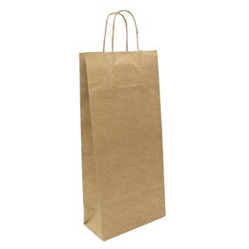 Flaschentragetaschen aus Papier Kraft 18+8x39cm (300 Stück)