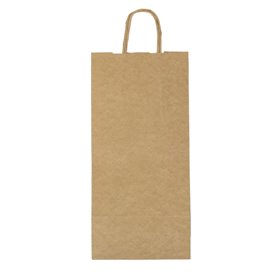 Flaschentragetaschen aus Papier Kraft 18+8x39cm (300 Stück)