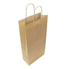 Flaschentragetaschen aus Papier Kraft 18+8x39cm (300 Stück)