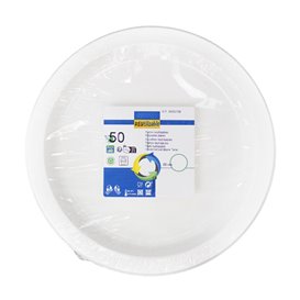 Wiederverwendbar Plastikteller Wirtschaftlich PS Weiß Ø22cm (50 Stück)