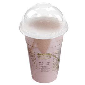 Bio PLA Domdeckel Geschlossen Green Stripe® für Becher Ø9,6cm (100 Stück)