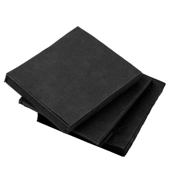 Cocktail-Servietten aus Papier 20x20cm 2-lagige Schwarz (2.400 Stück) Cocktail-Servietten aus Papier 20x20cm 2-lagige Schwarz (2.400 Stück)