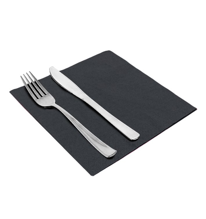 Papierservietten mit Rand 40x40cm 2-lagige Schwarz (100 Stück) Papierservietten mit Rand 40x40cm 2-lagige Schwarz (100 Stück)
