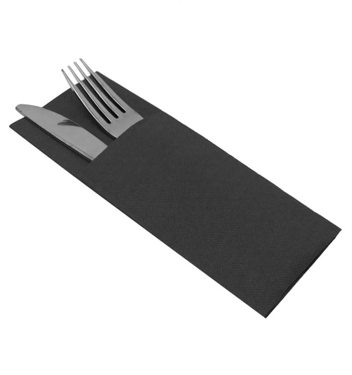 Besteckservietten 33x40cm Schwarz (600 Stück) Besteckservietten 33x40cm Schwarz (600 Stück)
