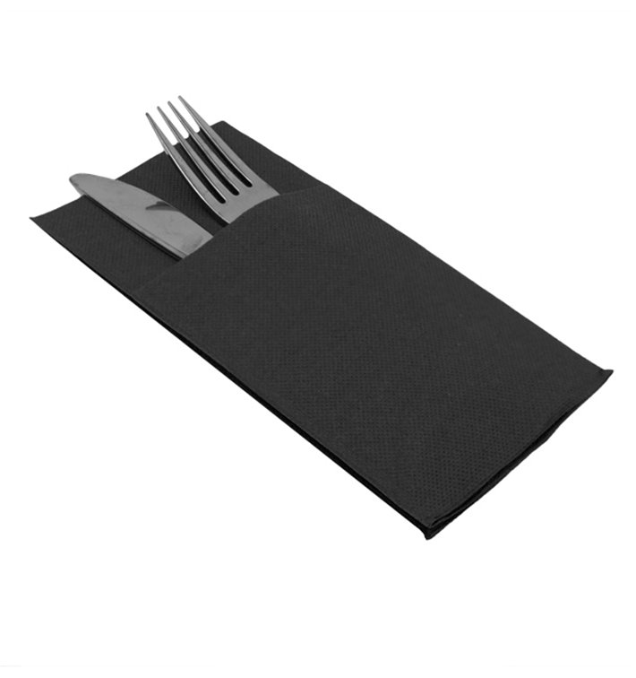 Besteckservietten 40x40cm Schwarz (480 Stück) Besteckservietten 40x40cm Schwarz (480 Stück)