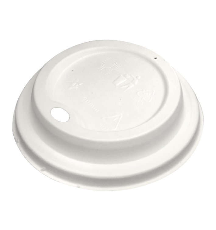 Deckel mit Einem Loch weiße Geformter Zellulosefaser Ø8,0cm (1.000 Stück) Deckel mit Einem Loch weiße Geformter Zellulosefaser Ø8,0cm (1.000 Stück)