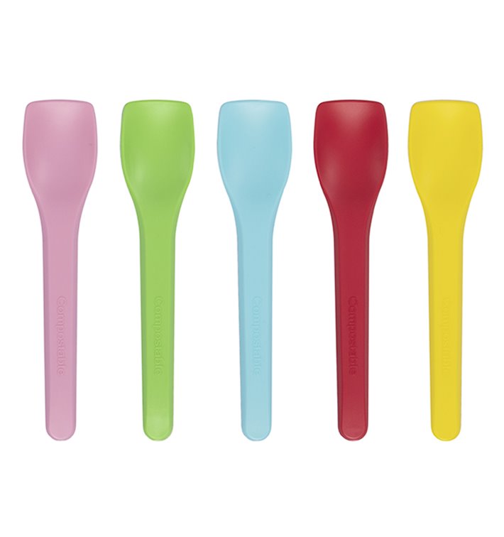 Eiscreme-Schaufel Farben CPLA 10cm (100 Stück) Eiscreme-Schaufel Farben CPLA 10cm (100 Stück)