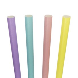 Trinkhalme aus Paper Farben Ø1,2cm 20cm (50 Stück)