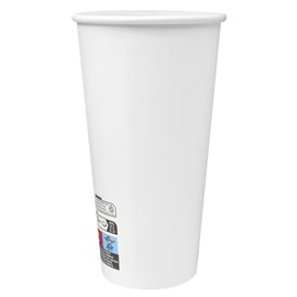 Karton Kaffeebecher 20Oz/600ml Weiß Ø9,4cm (20 Stück)