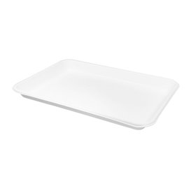 Weißes Zuckerrohr-Tablett 24,5x17,5cm (500 Stück)
