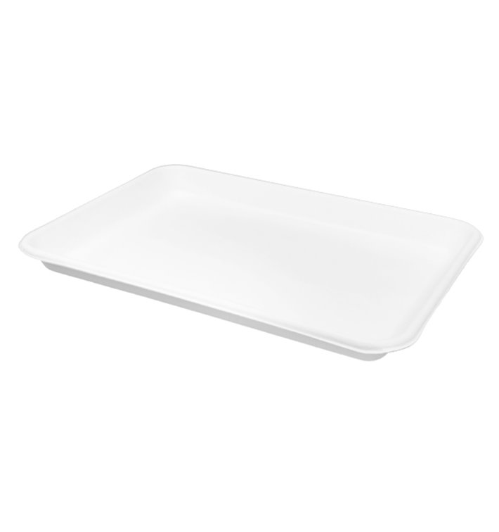 Weißes Zuckerrohr-Tablett 24,5x17,5cm (500 Stück) Weißes Zuckerrohr-Tablett 24,5x17,5cm (500 Stück)