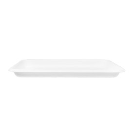 Weißes Zuckerrohr-Tablett 20,5x14,5cm (50 Stück)