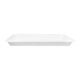 Weißes Zuckerrohr-Tablett 22,5x16cm (50 Stück)