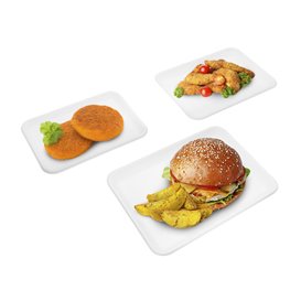 Weißes Zuckerrohr-Tablett 24,5x17,5cm (500 Stück)