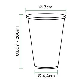 Wiederverwendbare Plastikbecher PP Weiß 200ml (100 Stück)